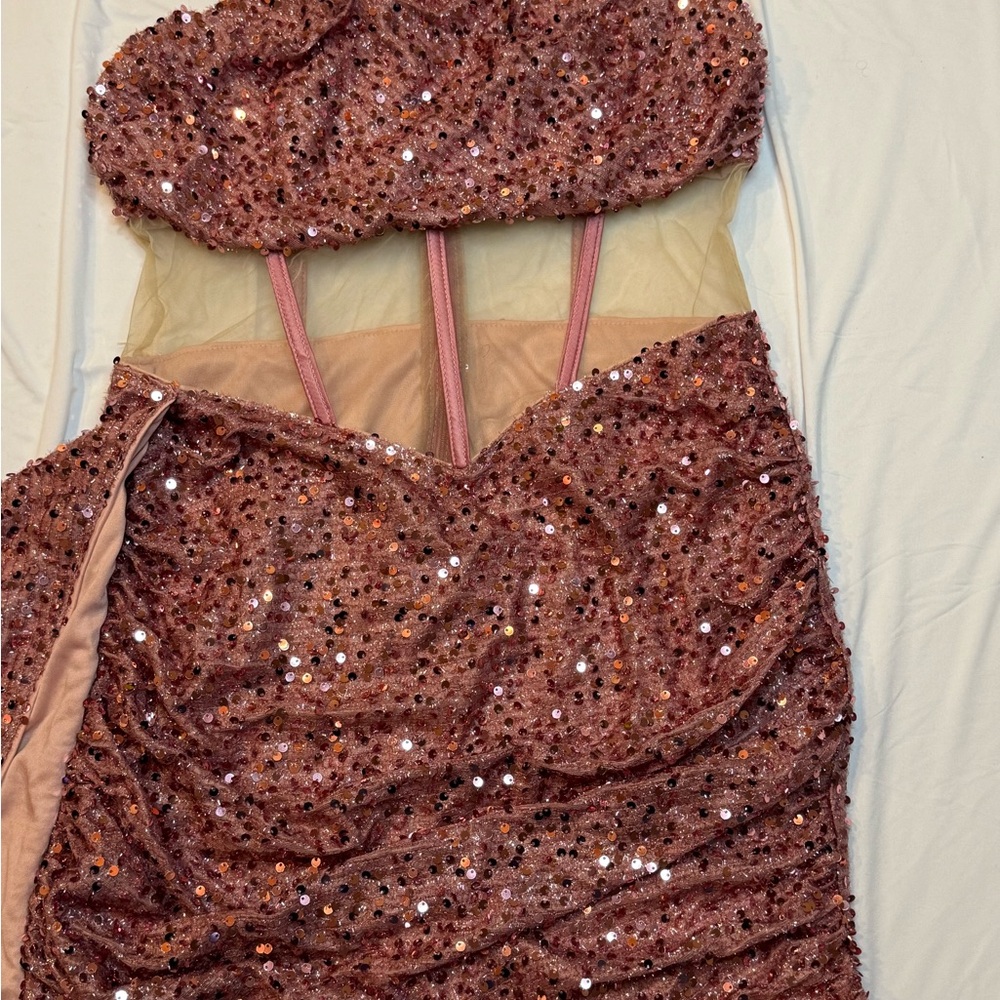Cider Sequin Strapless Dress
